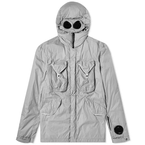 Cp Company Silver Nylon Goggle Jacket Silver Cp Company