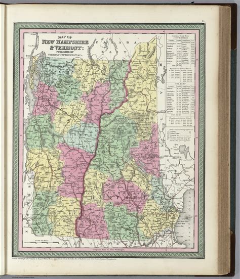 Map Of New Hampshire And Vermont Published By Thomas Cowperthwait And Co