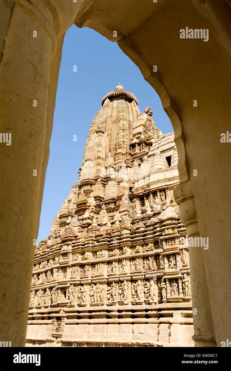 Temple Of Khajuraho On India Unesco World Heritage Stock Photo Alamy