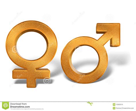 Golden Pattern Gender Sex 3d Symbols Isolated Stock Illustration