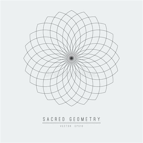 Sacred Geometry Line Vector Element Flower Of Life Vector