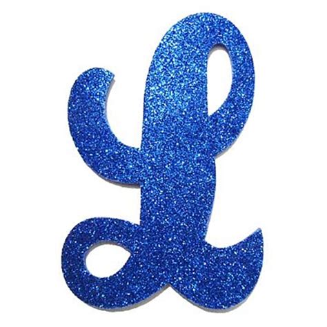 Letra Cursiva Em Gliter L Azul Titulo Lettering Alphabet