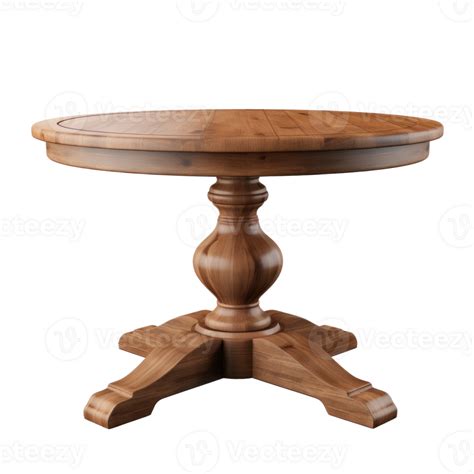 Ai Generated Round Wooden Table On Transparent Background 36354073 Png