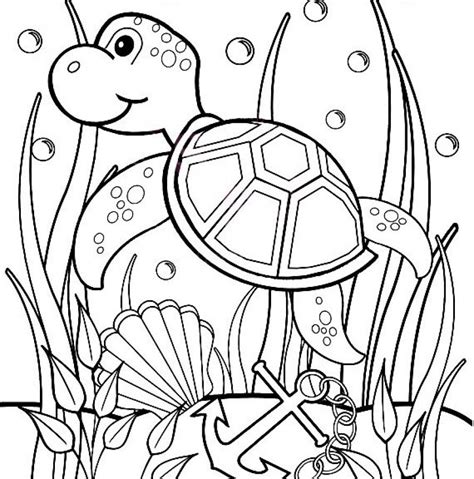 Printable Sea Turtle Coloring Page