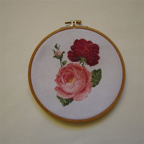 Roses Cross Stitch Pattern Flower Pdf Instant Download Etsy Uk
