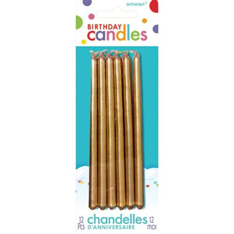 Tall Gold Birthday Candles 12ct Party City