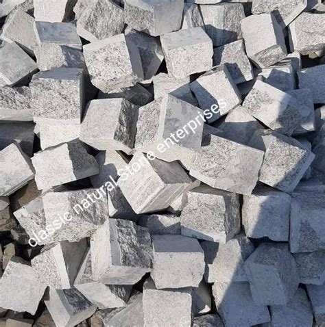 Gray Bush Hammered Granite Cobble Stone For Pavement 175 At Rs 12