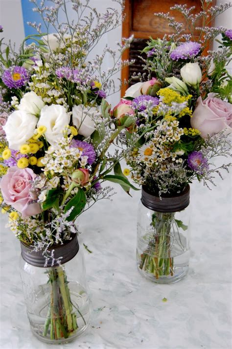 Mason Jar Floral Arrangements Floral Flower Arrangements Floral Wedding