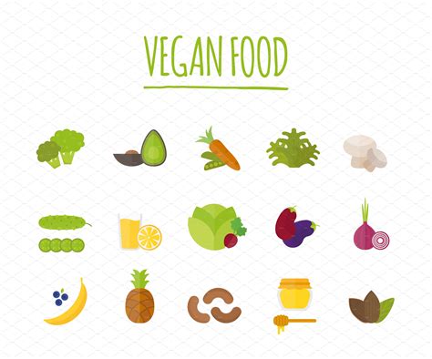 Vegan Food Vector Custom Designed Illustrations Creative Market