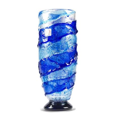 Tall Blue Decorative Glass Vase Italian Home Decor