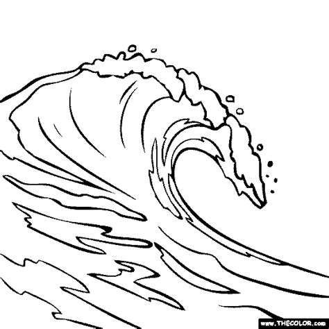 Tsunami Wave Coloring Page Sketch Coloring Page