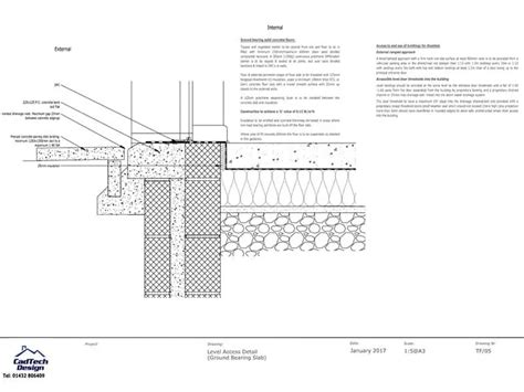 Ground Bearing Slab Level Access Detail Drawing