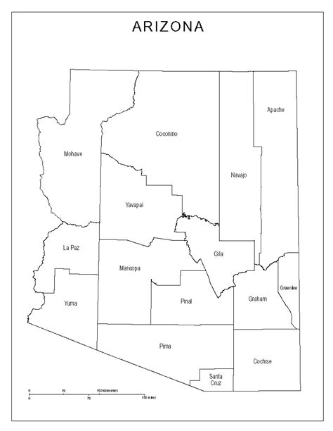 Geography Blog Arizona Outline Maps