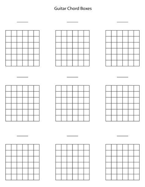 7 String Blank Guitar Chord Diagrams In 11x85 And A4 Sizes Etsy