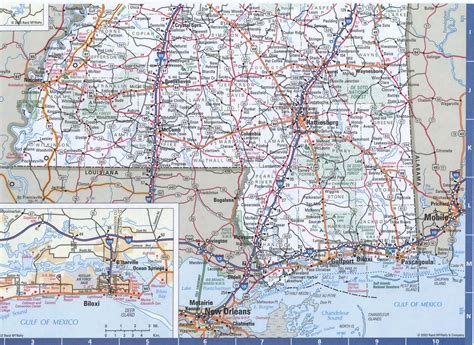 Road Map Of Mississippi With Towns