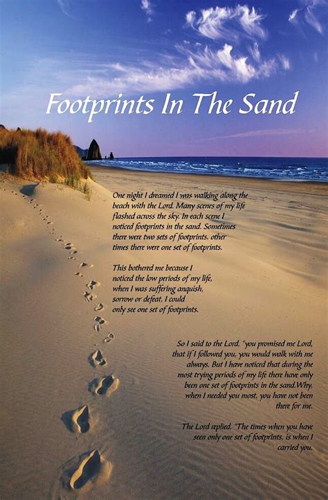 Footprints In The Sand Poemfootprintsspiritual Posterglossy Etsy