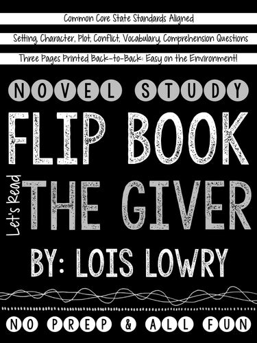 The Giver Novel Study Flip Book Teaching Resources