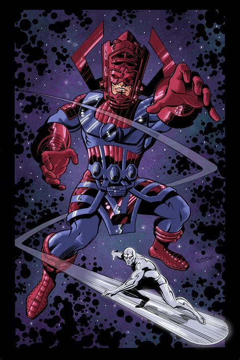 Galactus And Surfer By Loston Wallace Silver Surfer And Galactus