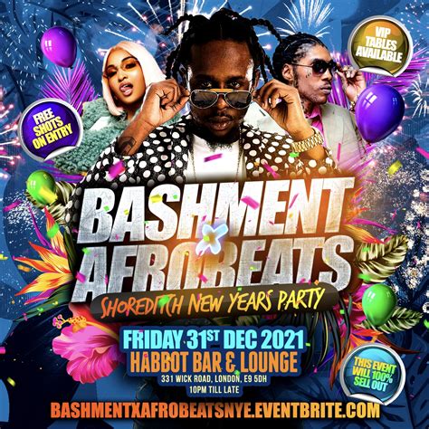 Bashment X Afrobeats Shoreditch New Years Eve Party At Habbot Bar