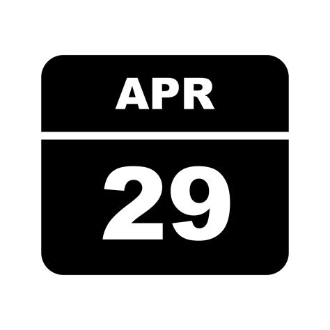 April 29th Date On A Single Day Calendar 486045 Vector Art At Vecteezy