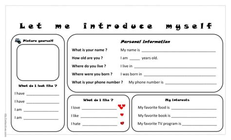 Let Me Introduce Myself English Esl Worksheets Pdf And Doc