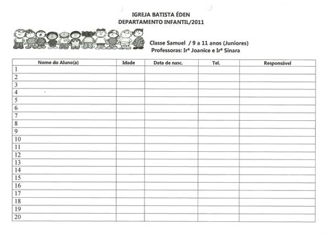 Lista De Chamada De Alunos