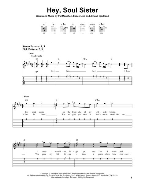 Hey Soul Sister By Train Easy Guitar Tab Guitar Instructor