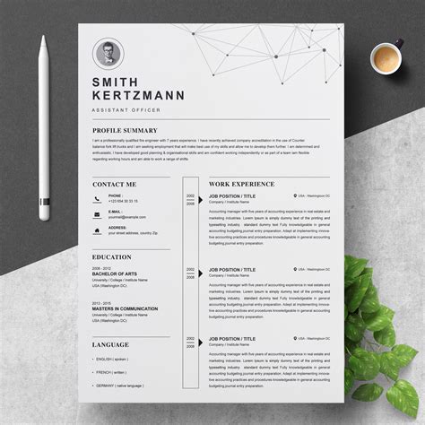 Clean Resume Template Cv Template Creative Illustrator