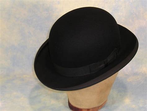 Pristine Vintage Edwardian Stetson Black Felt Bowler Or Derby Hat The