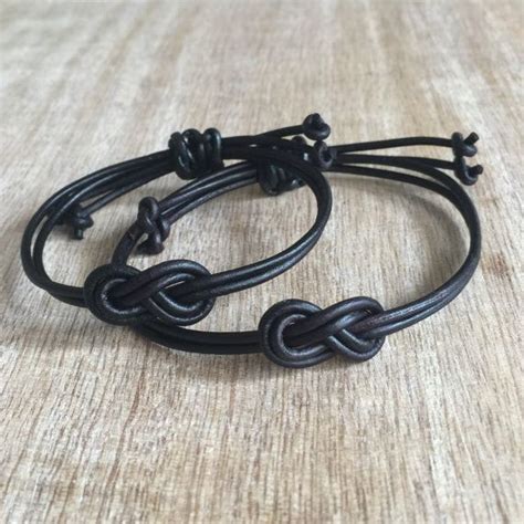 St Pete Couples Bracelets His And Her Bracelet Infinity Knot Black