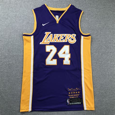 Men Los Angeles Lakers Bryant Retired Version Purple Basketball Jersey 24