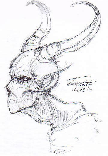 Demon Profile Sketch By Demented Beholder On Deviantart Dark Art