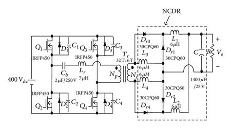 Experimental Circuit Of The Phase Shift Full Bridge Converter With Ncdr
