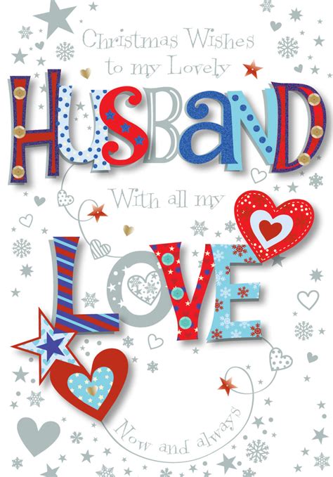 lovely husband christmas greeting card cards