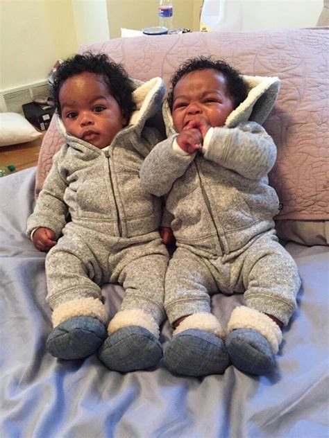 Cute Black Twin Babies With Swag Newborn Mixed Twin Babies Boy And