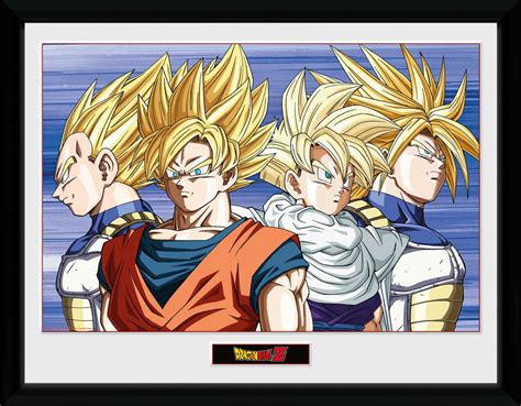 Embody the power of the dragon ball z series through this incredible poster depicting goku in battle posture! Dragon Ball Z Group Framed Collector Print