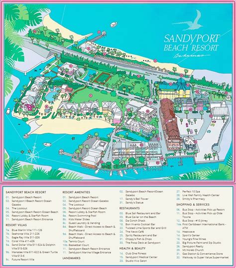 Resort Map Sandyport Beach Resort Bahamas