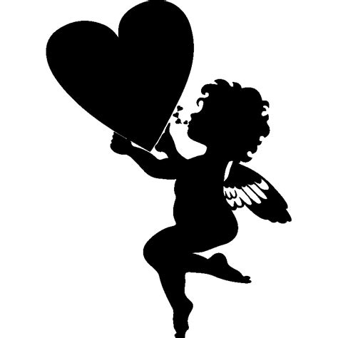 Cupidon mignon avec ses propres mains. Sticker cupidon avec un grand coeur - Stickers STICKERS ...