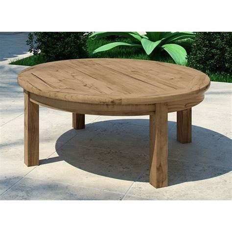 Modway Marina Outdoor Teak Round Coffee Table In Natural Eei 1153 Nat