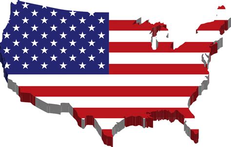 American Flag Map Public Domain