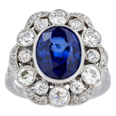 Late Victorian Sapphire And Diamond Cluster Ring For Sale At 1stdibs