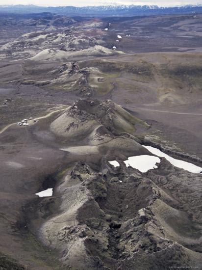 Fissure Vent With Spatter Cones Laki Volcano Iceland Polar Regions
