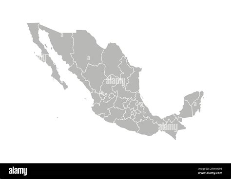 Vector Isolated Illustration Of Simplified Administrative Map Of Mexico