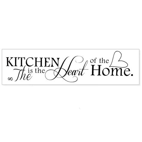 Removable Black Slogan Wall Sticker Kitchen Is Heart Of Home Sayings