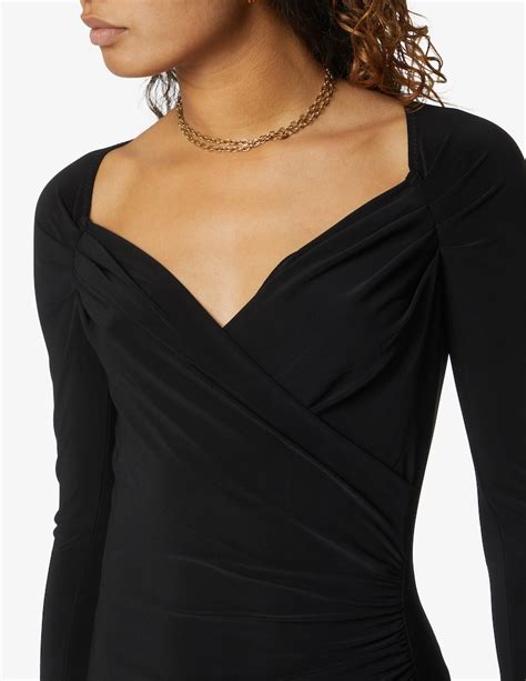 Norma Kamali Sleeveless Sweetheart Neckline Dress With Side Draping Black Rinascenteit