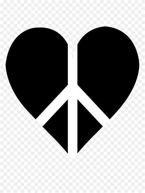 Peace Heart Black Logo Clip Art Email Clipart Flyclipart