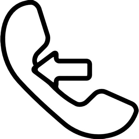 Incoming Call Symbol Of An Auricular With An Arrow Icons Free Download
