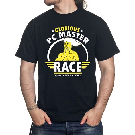 Cartoon Print Short Sleeve T Shirt Free Shipping Pc Master Race Glorious Pc Gaming T Shirt In T
