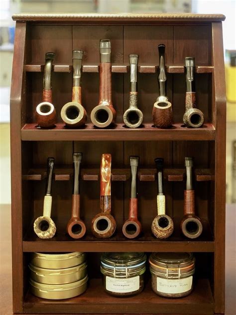 Pipe Rack 12 Pipe Cabinet With Tobacco Storage Pipes And Storage