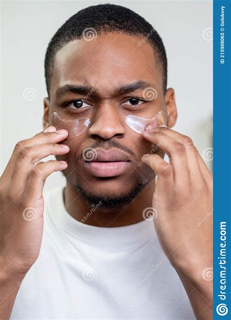 Male Facial Care Skin Irritation Man Eye Patches Stock Image Image Of